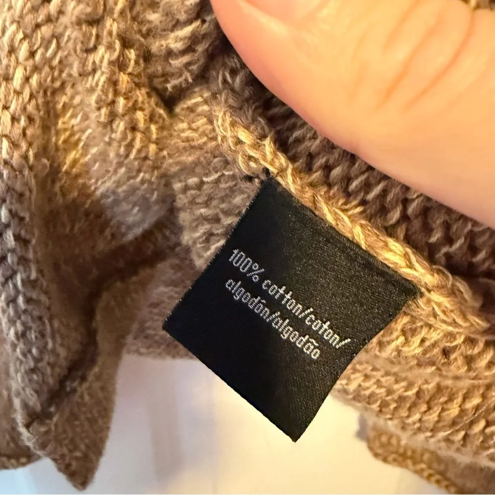 Calvin Klein brown shawl-collar cardigan sweater open front bell sleeve cardigan